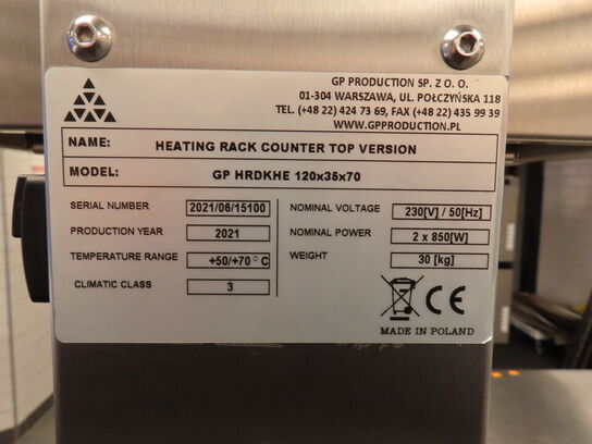 Varmebord på hjul med top GP PRODUCTION