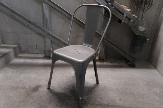 16 stk. Bistrostol i metallisk stål 