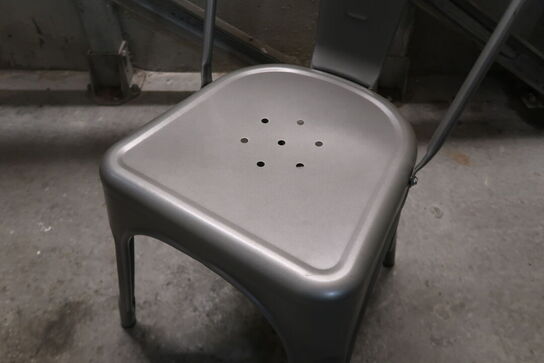 16 stk. Bistrostol i metallisk stål 