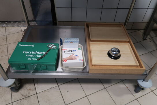 Severingsvogn rustfri stål med indhold