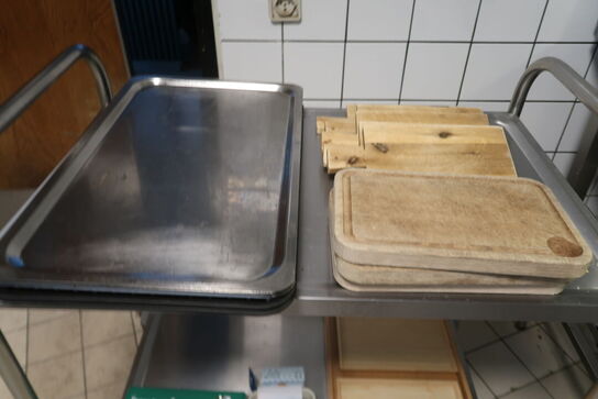 Severingsvogn rustfri stål med indhold