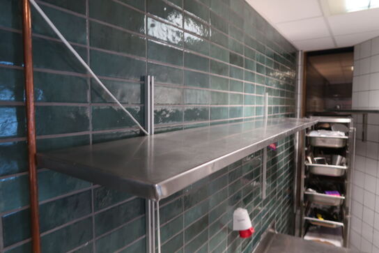 2 stk. Rustfri stålhylde