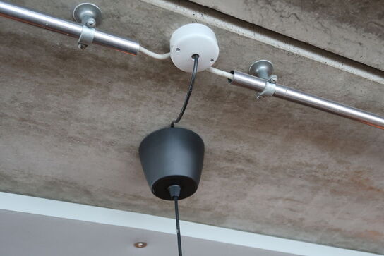 3 stk. loftlamper i sort metal