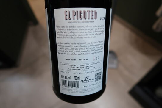 5 flasker Rødvin El Picoteo Almansa Uåbnet