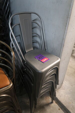 16 stk. Bistrostol i metallisk stål 