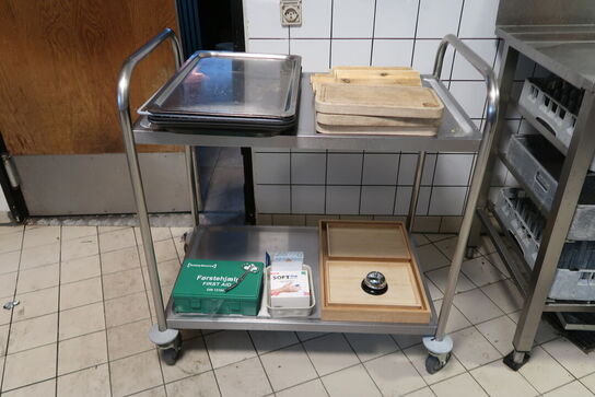 Severingsvogn rustfri stål med indhold