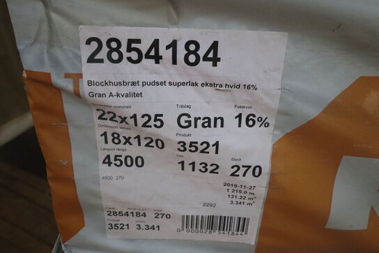 270 stk Hvid lak profilbrædder blokhus