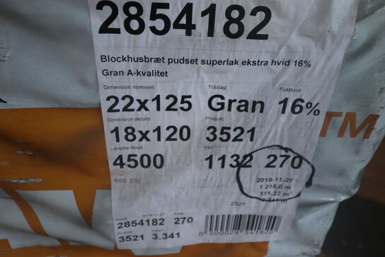 270 stk Hvid lak profilbrædder blokhus