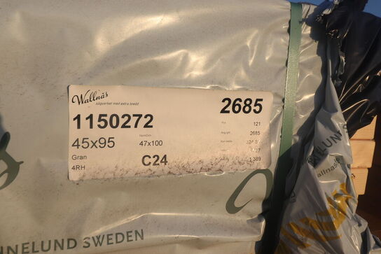 121 stk Gran spærtræ C24