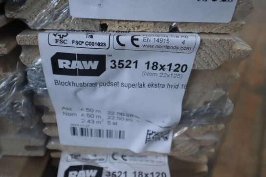 270 stk Hvid lak profilbrædder blokhus