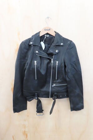 Læderjakke SKINTÖI str. 34 sort