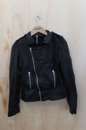 Læderjakke SKINTÖI str. 34 sort