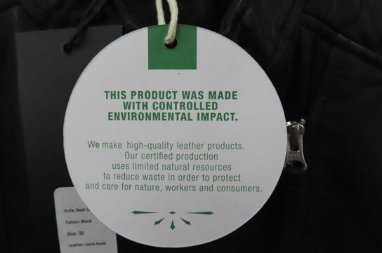 Læderjakke SKINTÖI str. 38 sort