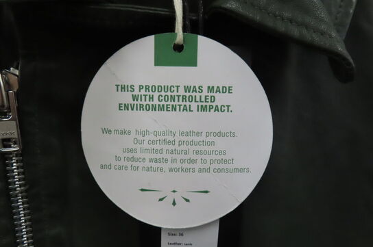 Læderjakke SKINTÖI str. 36 grøn