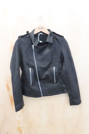 Læderjakke SKINTÖI str. 36 sort