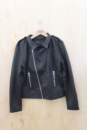 Læderjakke SKINTÖI str. 44 sort