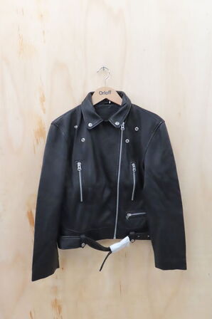 Læderjakke SKINTÖI str. 42 sort