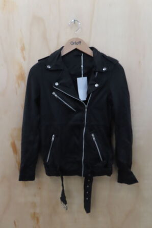 Læderjakke SKINTÖI str. 34 sort