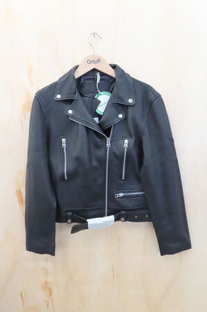 Læderjakke SKINTÖI str. 42 sort