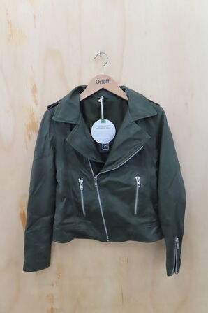 Læderjakke SKINTÖI str. 36 grøn