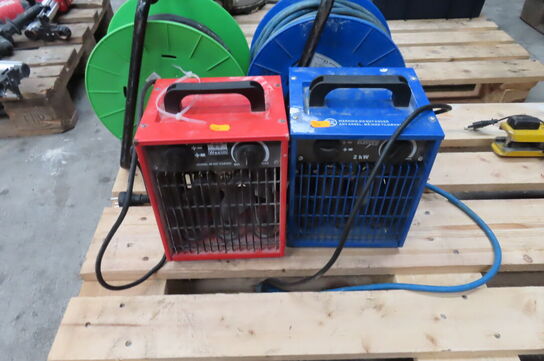 2 stk kabeltrommel og 2 varmeblæsere