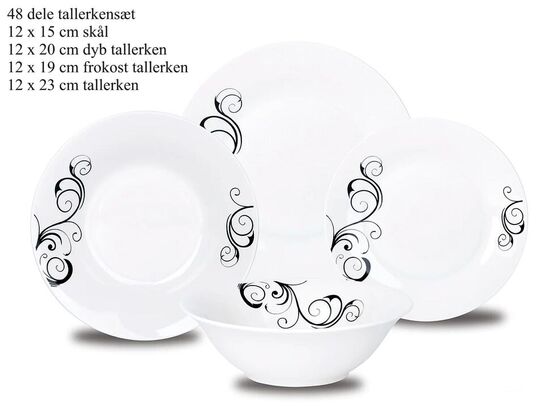 48 dele tallerkensæt.