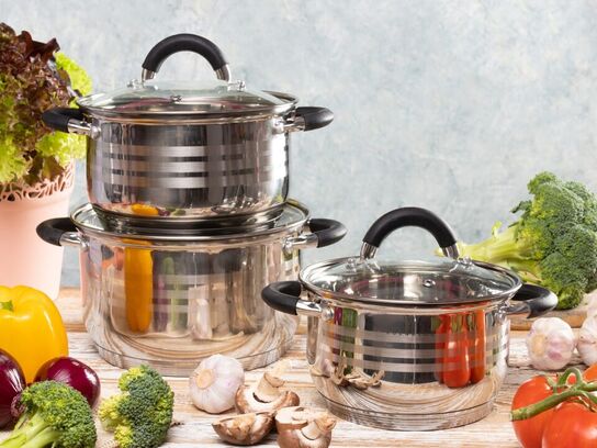 Grydesæt, 6 dele, også til induktion.