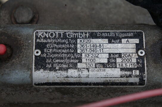 Maskintrailer RAPTOR KF20, Stelnummer: UH72018P318437747 Papirer bortkommet