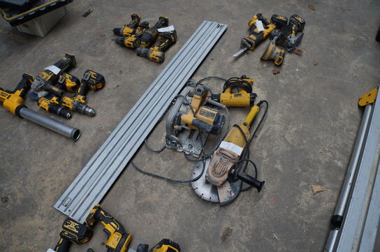 3 stk. Elværktøj + skinne DEWALT 