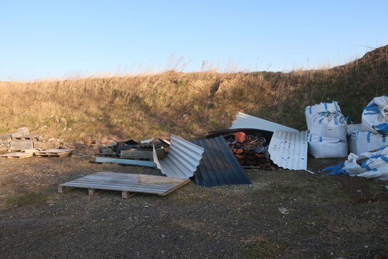 Bigbags, tagplader, div. Sten, fliser, tagplader m.m.