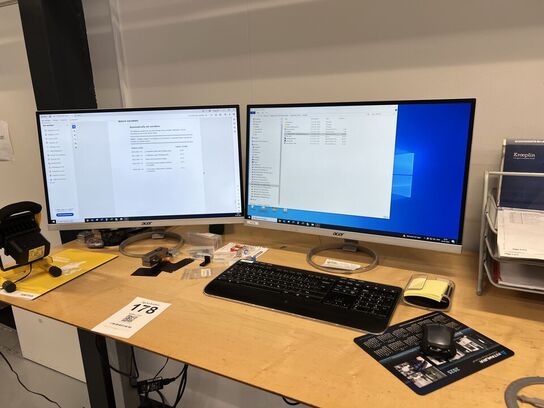 Elhævesænkebord inkl. indhold og IT udstyr