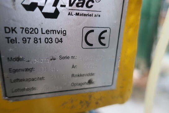 Vakuumløfteåg 250 kg. AL VAC vt4rmp