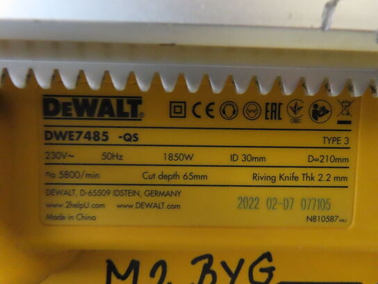 Bordrundsav DEWALT DWE7485-QS