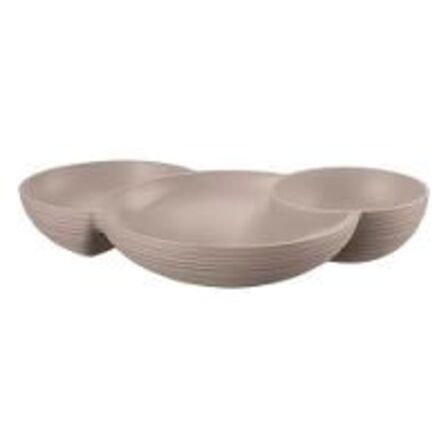 3 stk. Skål 3i1 taupe B295 x D241 x H52 mm Tierra