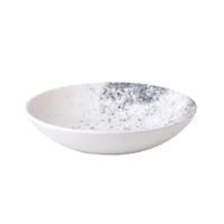 12 stk. Tallerken coupe dyb mat hvid/blå 182 mm Haze Churchill