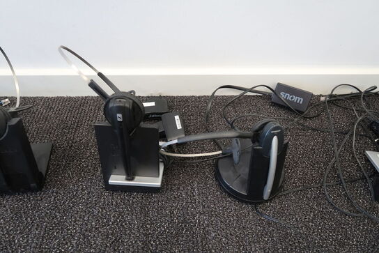 3 stk. Jabra WHB003 + diverse headsets 