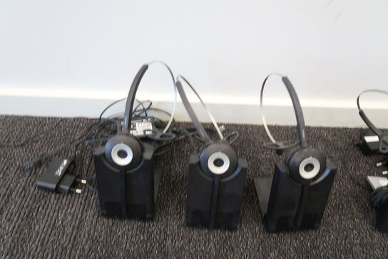 3 stk. Jabra WHB003 + diverse headsets 
