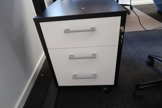 Hæve-/sænkebord - 180x80 cm + kontorstol & kontorkassette