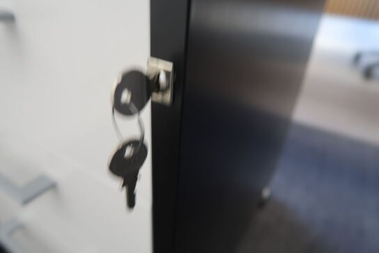 Hæve-/sænkebord - 180x80 cm + kontorstol & kontorkassette