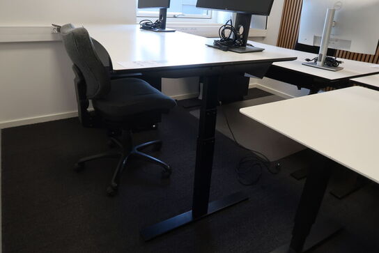 Hæve-/sænkebord - 180x80 cm + kontorstol & kontorkassette