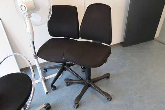 3 stk. kontorstole KINNARPS m.fl. Samt ventilator