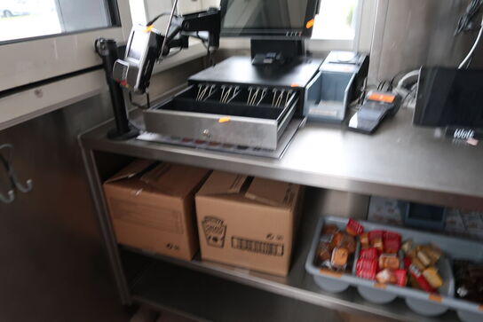 Rustfri stålbord uden kasseapparat m.m.