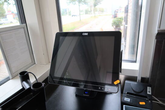 Kasseapparat CBE med bonprinter, pengeskuffe, computerskærm m.m. (betalingsterminal medfølger ikke)