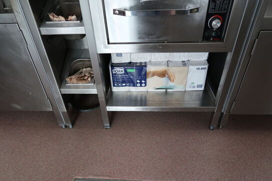 Rustfri stålbord med indhold samt varmeskuffe HATCO Drawer Warmer