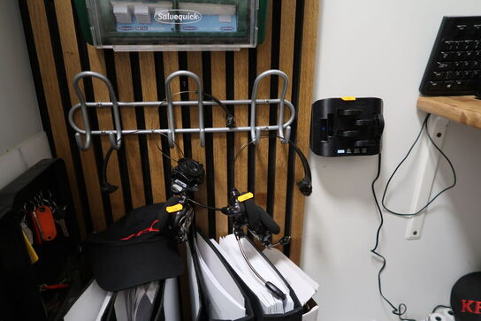 5 stk. headsets med batterier og lader