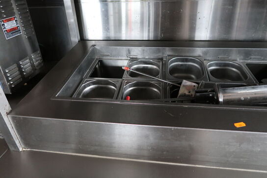 Rustfri stålbord med køleenhed uden varmeskab