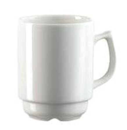 72 stk. Krus 26 cl porcelæn hvid stabelbar 