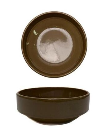 12 stk. Skål stabelbar stentøj valnød 230 mm Rustik