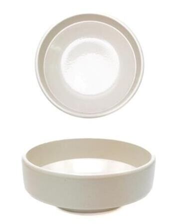 12 stk. Skål stabelbar stentøj råhvid 115 mm Rustik