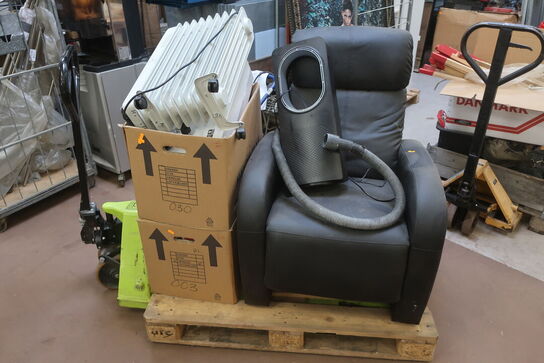 Massagestol, pærer, luftfriskert m.m.